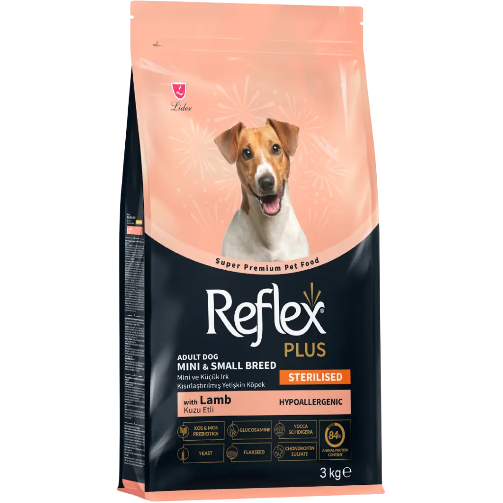 Reflex Plus Sterilised Kuzu Etli Mini ve Küçük Irk Kısırlaştırılmış Yetişkin Köpek Maması 3 Kg