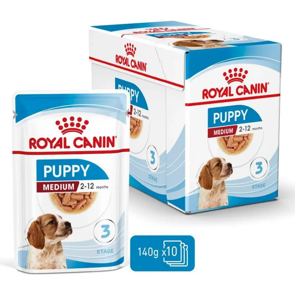 Royal Canin Medium Puppy Gravy Pouch Orta Irk Yavru Köpek Yaş Maması 10x140 Gr