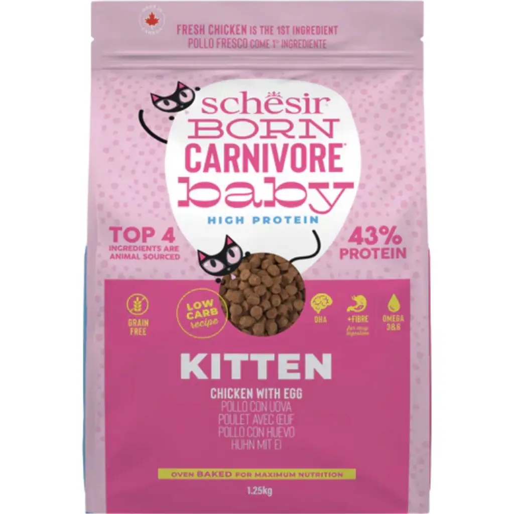 Schesir Born Carnivore Baby Tavuk ve Yumurtalı Yavru Kedi Maması 1.25 Kg