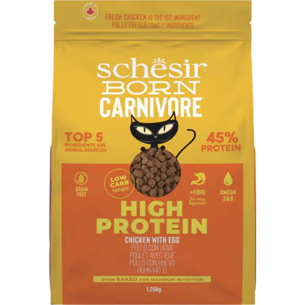 Schesir Born Carnivore Tavuk ve Yumurtalı Yetişkin Kedi Maması 1.25 Kg