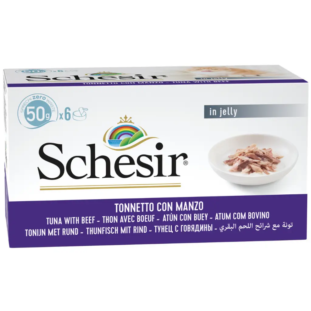 Schesir Cat Jelly Multipack Beef Sığır Etli Kedi Konservesi 6x50 Gr
