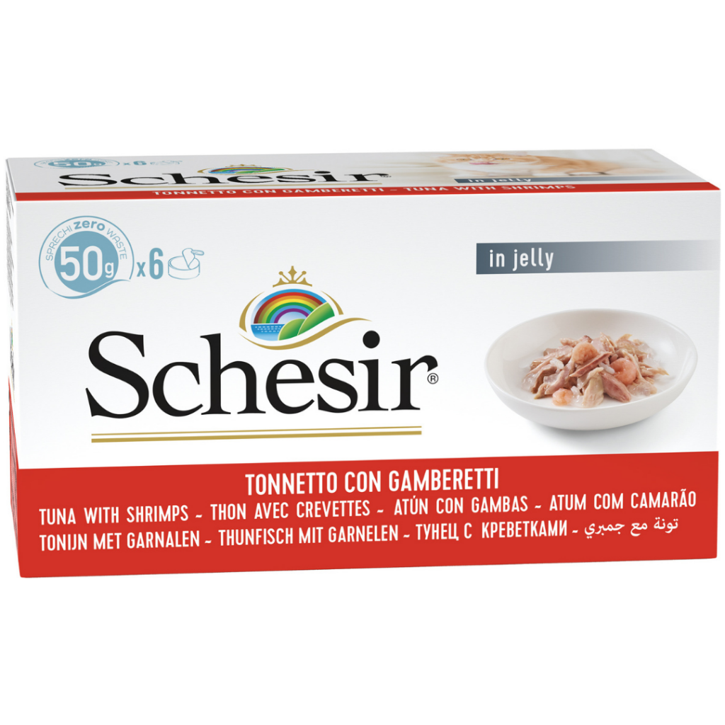 Schesir Cat Jelly Multipack Ton Balıklı ve Karidesli Kedi Konservesi 6x50 Gr