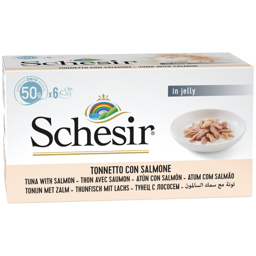 Schesir Cat Jelly Multipack Ton ve Somon Balıklı Kedi Konservesi 6x50 Gr