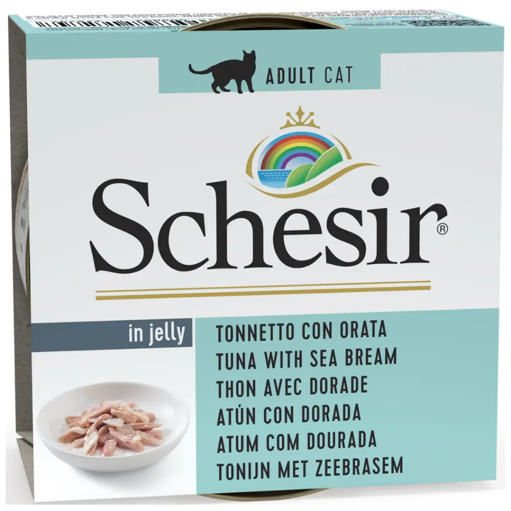 Schesir Cat Jelly Ton Balıklı ve Çipuralı Jöle İçerisinde Kedi Konservesi 85 Gr