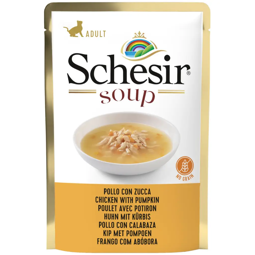 Schesir Cat Soup Tavuklu ve Bal Kabaklı Tamamlayıcı Mama Kedi Çorbası 85 Gr