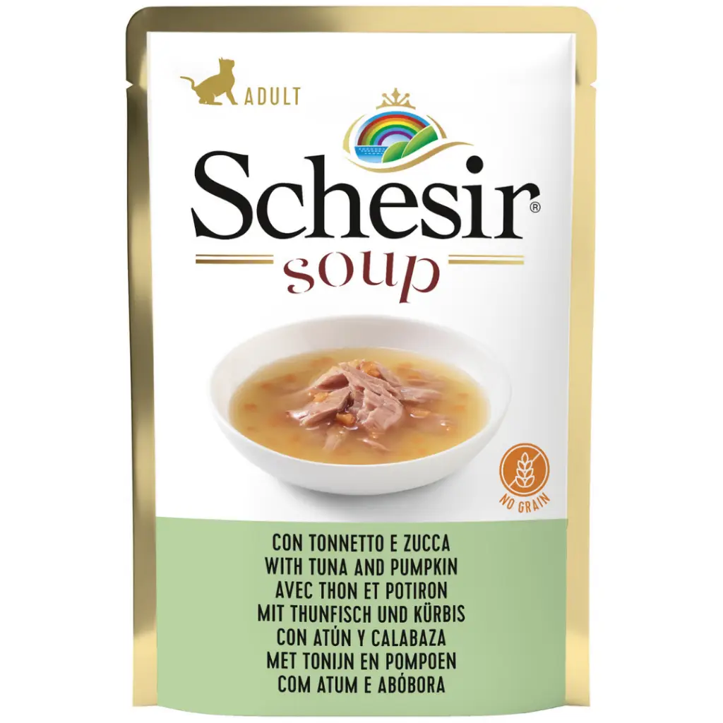 Schesir Cat Soup Yabani Ton Balıklı ve Bal Kabaklı Tamamlayıcı Mama Kedi Çorbası 85 Gr