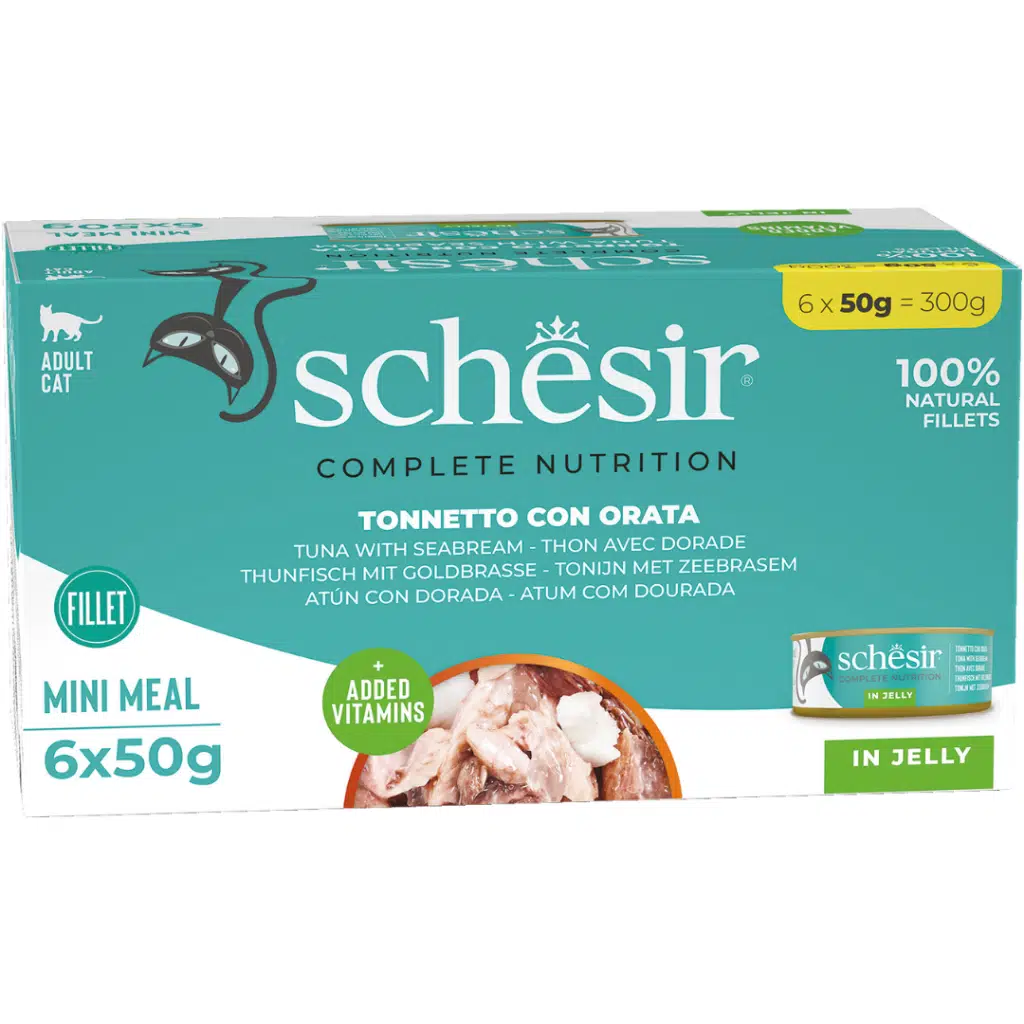 Schesir Multipack Ton Balığı İle Çipuralı Jöle İçinde Kedi Konservesi 6x50 Gr