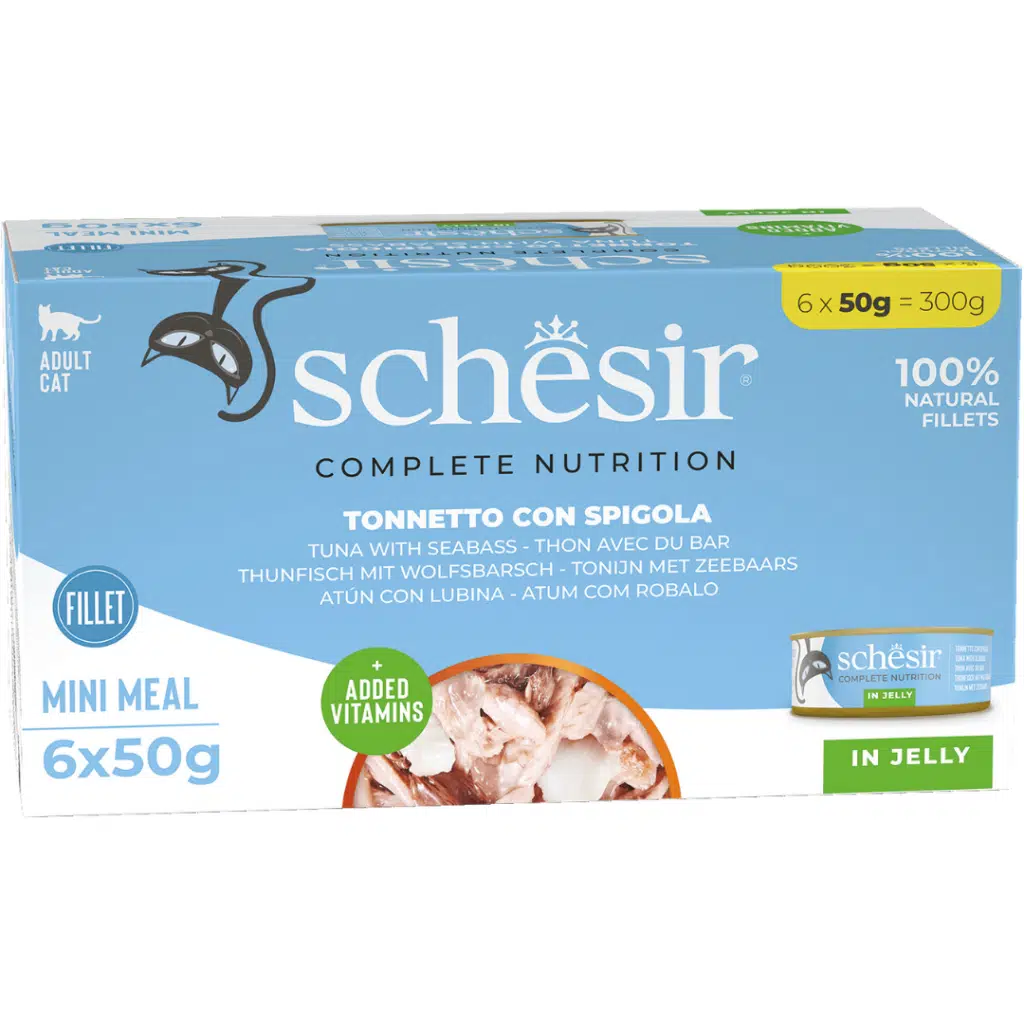 Schesir Multipack Ton Balığı İle Levrekli Jöle İçinde Kedi Konservesi 6x50 Gr