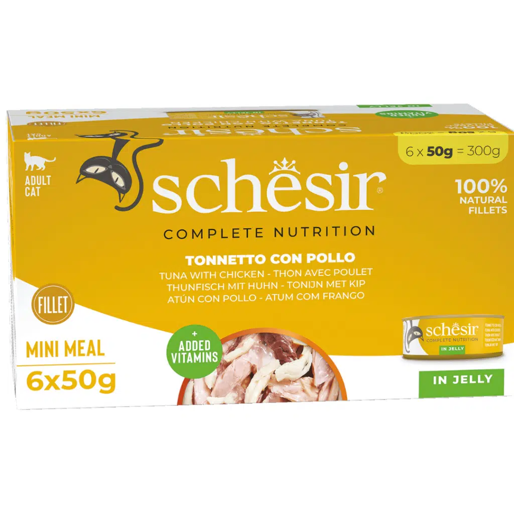 Schesir Multipack Ton Balığı İle Tavuklu Jöle İçinde Kedi Konservesi 6x50 Gr