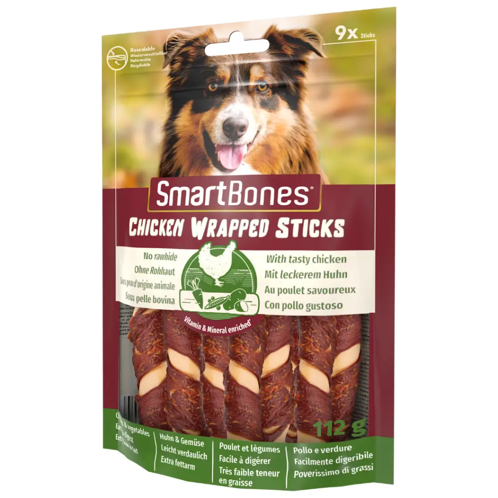 SmartBones Tavuk Sargılı Sticks Köpek Ödül Çubukları Mini 9 Lu 112 Gr