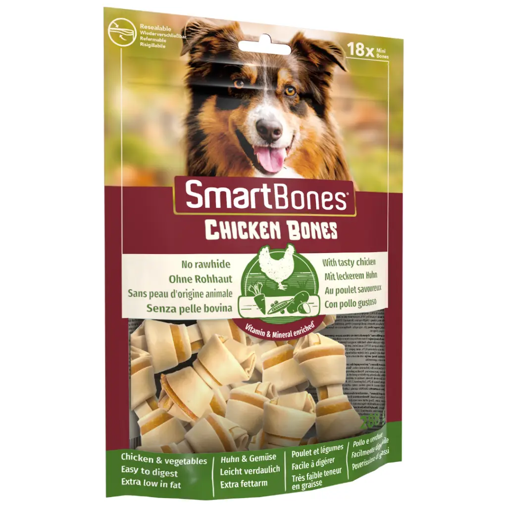 SmartBones Tavuklu Düğüm Köpek Ödül Kemiği Mini 18 Li 288 Gr
