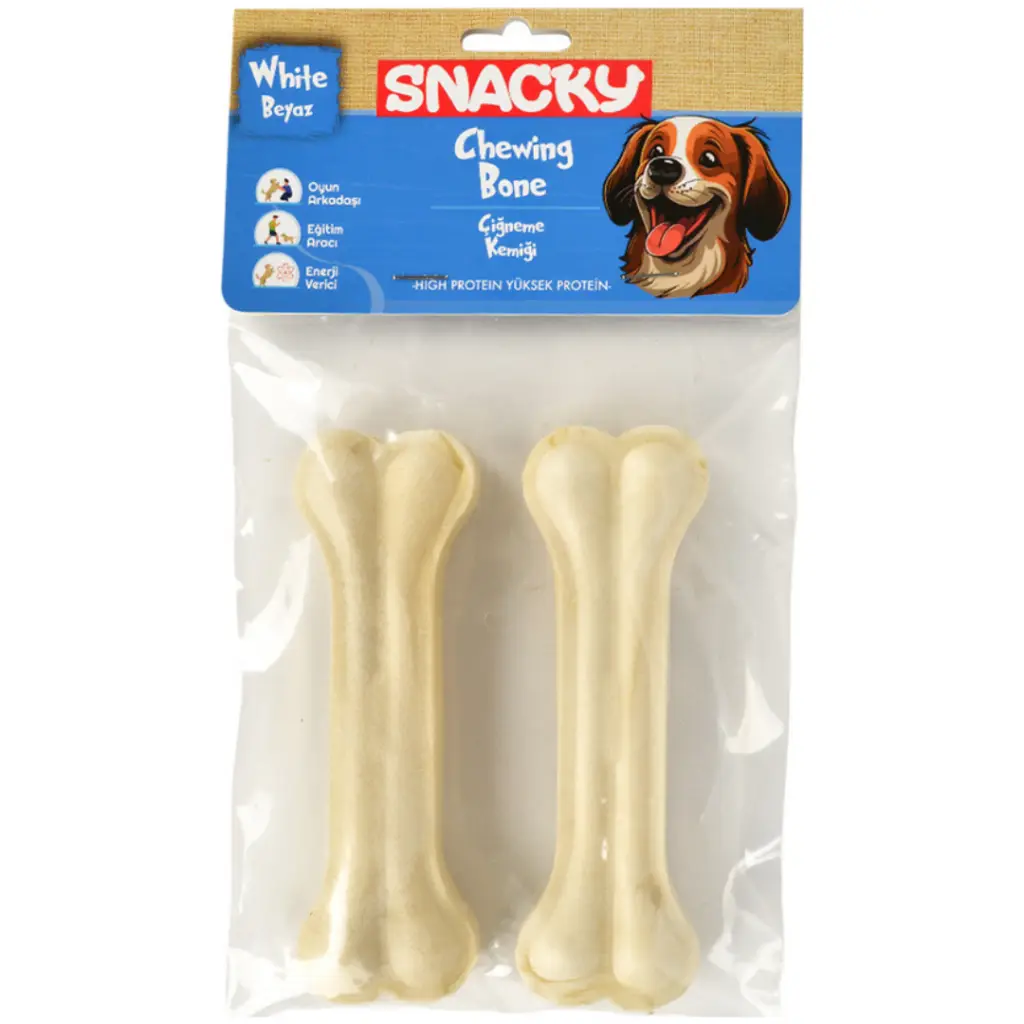 Snacky Chewing Bone Beyaz Köpek Çiğneme Kemiği 13 Cm 2 Li 95 Gr