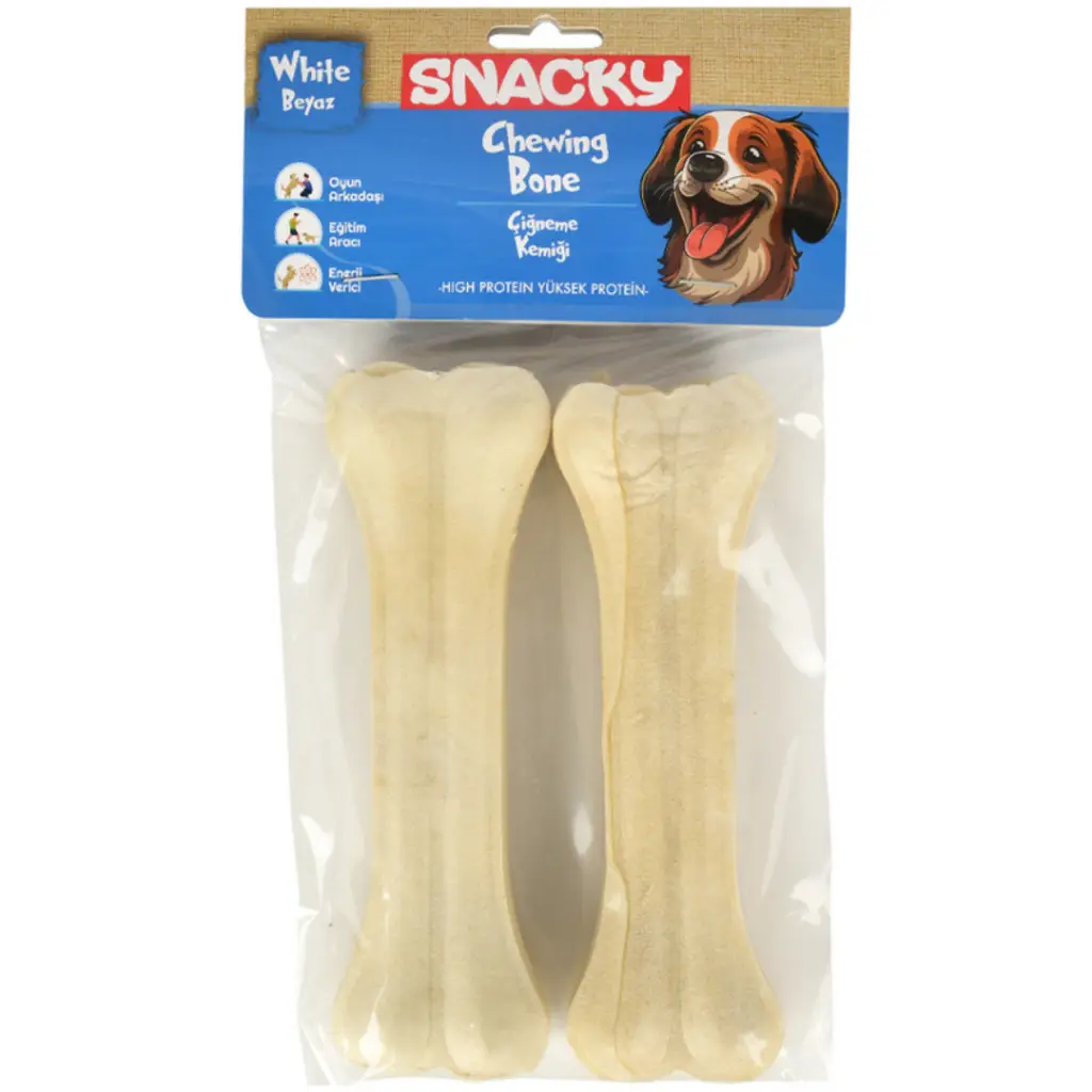 Snacky Chewing Bone Beyaz Köpek Çiğneme Kemiği 15 Cm 2 Li 145 Gr