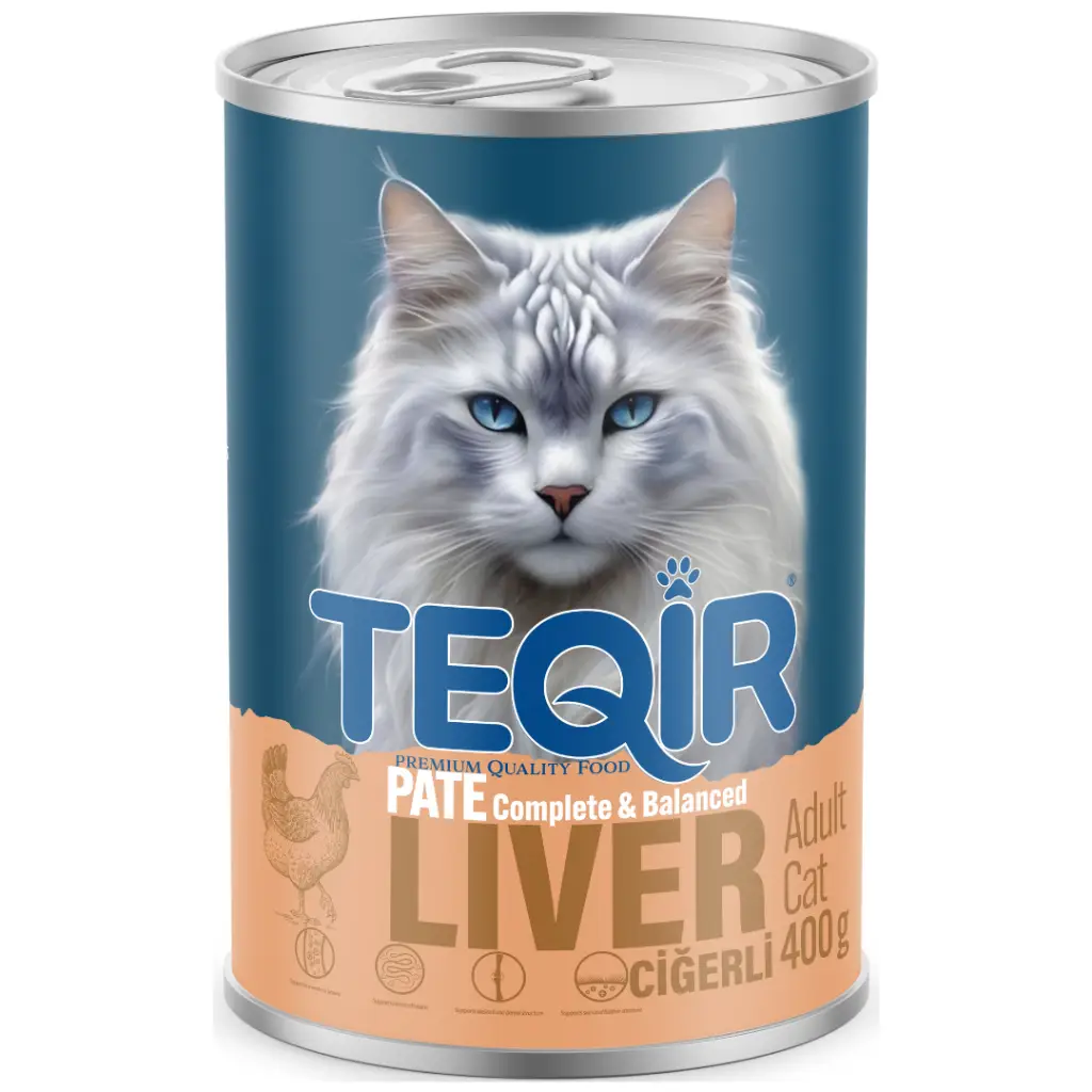 Teqir Liver Ciğerli Yetişkin Kedi Konservesi Pate 400 Gr