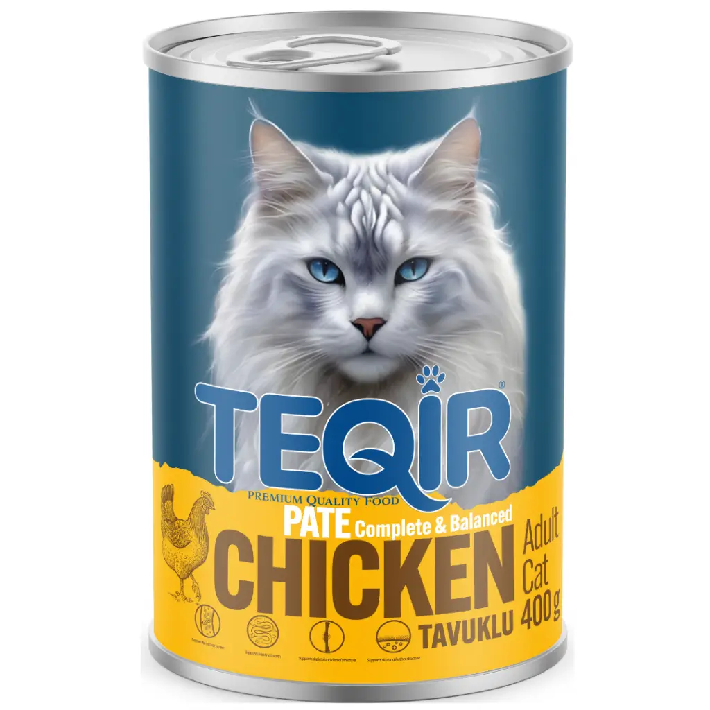 Teqir Chicken Tavuklu Yetişkin Kedi Konservesi Pate 400 Gr