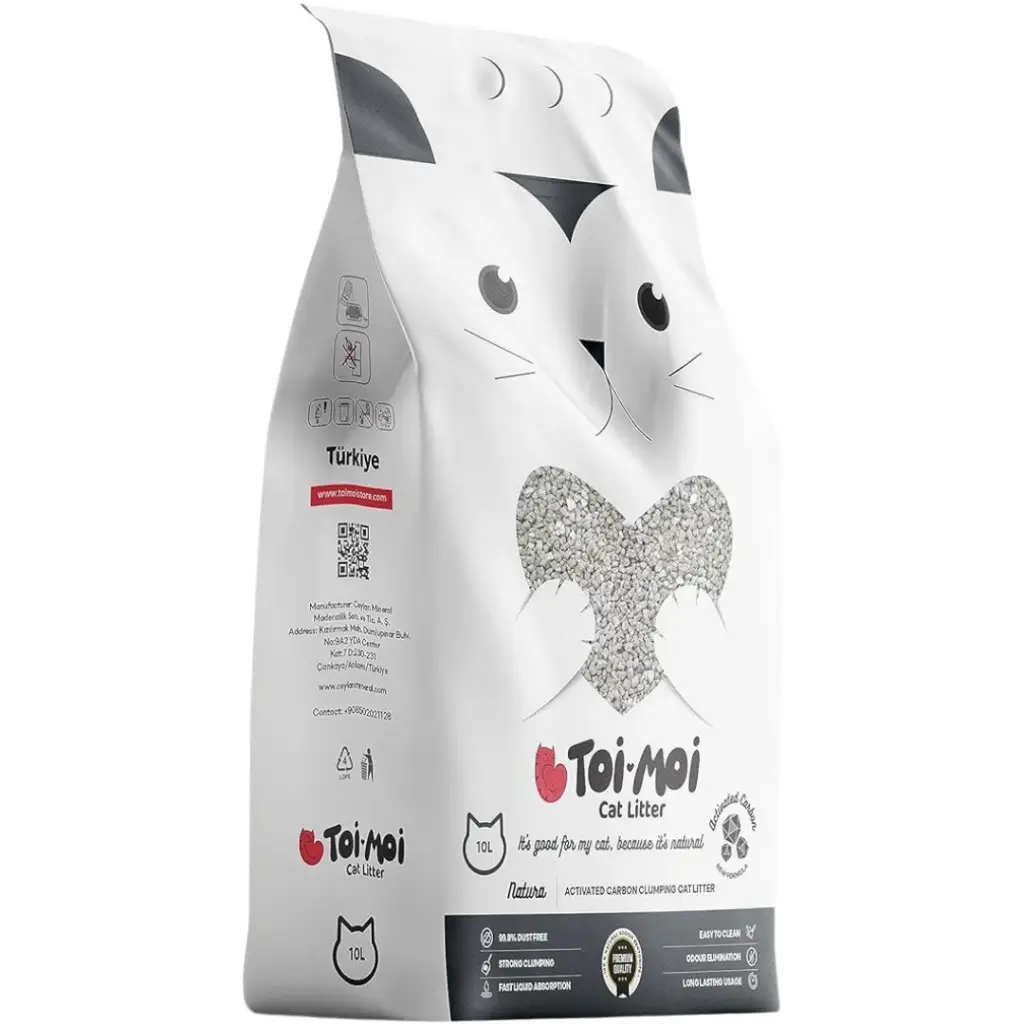 Toi Moi Aktif Karbonlu Sodyum Bentonit İnce Taneli Kedi Kumu 10 Kg