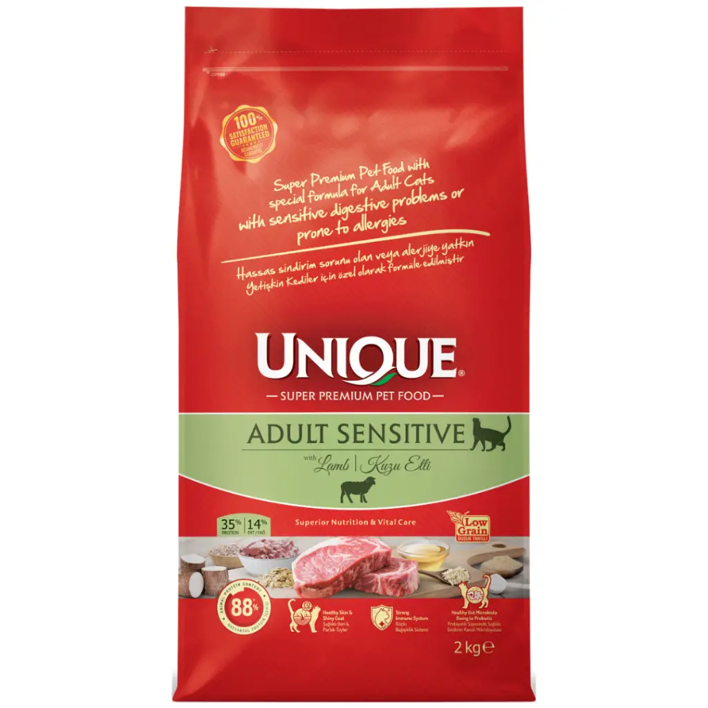 Unique Sensitive Kuzu Etli Yetişkin Kedi Maması 2 Kg