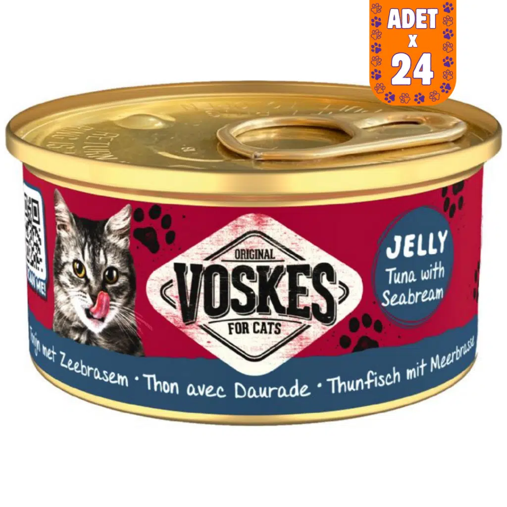 Voskes Ton Balıklı ve Çipuralı Kedi Konservesi 24x85 Gr