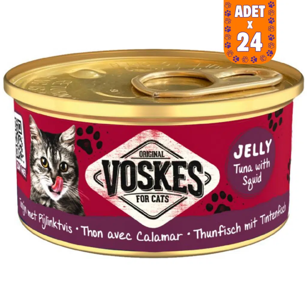 Voskes Ton Balıklı ve Kalamarlı Kedi Konservesi 24x85 Gr