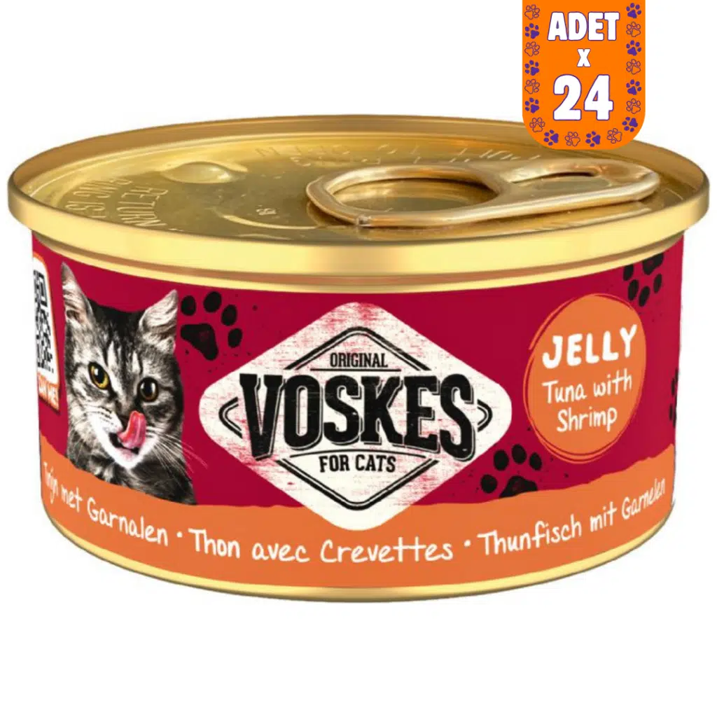 Voskes Ton Balıklı ve Karidesli Kedi Konservesi 24x85 Gr