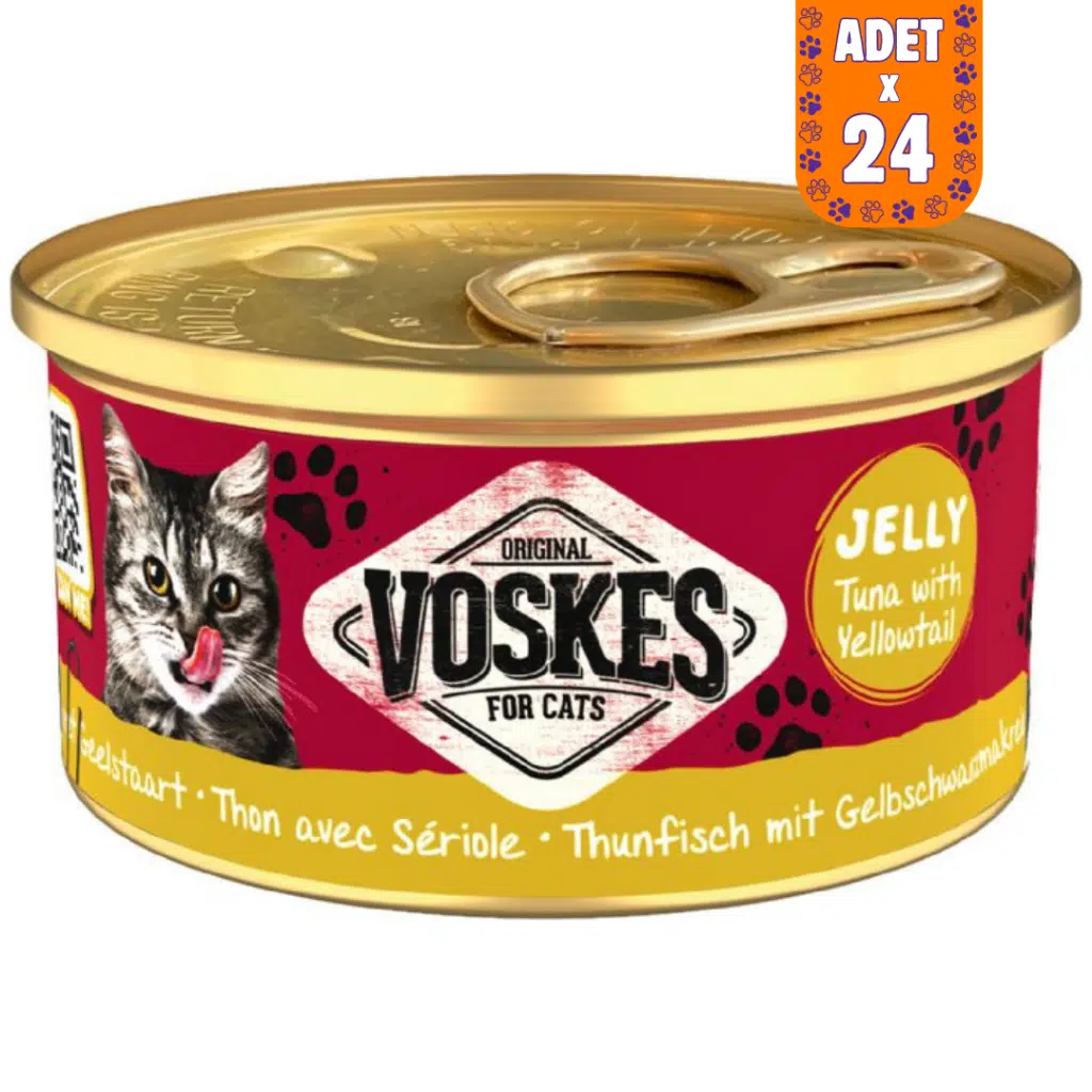 Voskes Ton Balıklı ve Sarıkuyruklu Kedi Konservesi 24x85 Gr