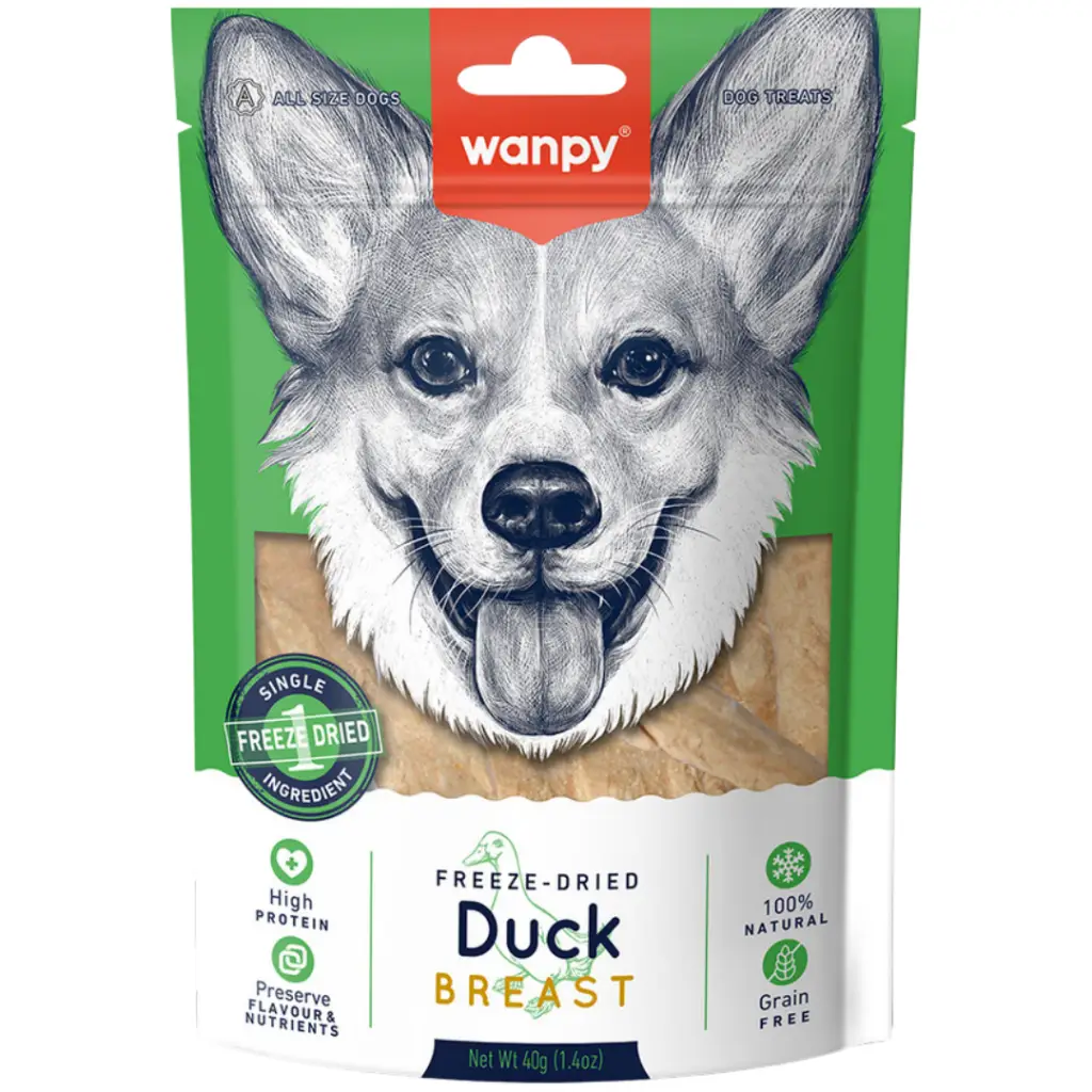 Wanpy Dondurularak Kurutulmuş Ördek Göğüs Köpek Ödülü 40 Gr