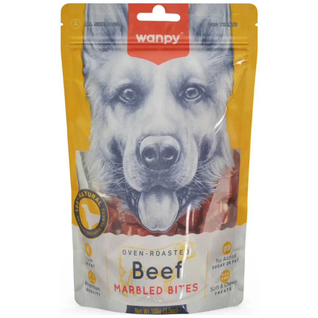 Wanpy Marbled Bites Gerçek Dana ve Tavuk Etli Köpek Ödülü 100 Gr