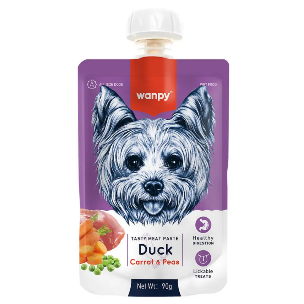 Wanpy Tasty Meat Paste Taze Ördekli ve Havuçlu Köpek Et Ezmesi 90 Gr