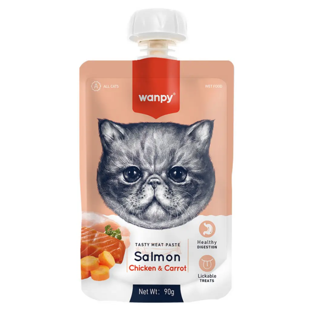 Wanpy Teasty Meat Paste Taze Somonlu ve Tavuklu Kedi Et Ezmesi 90 Gr