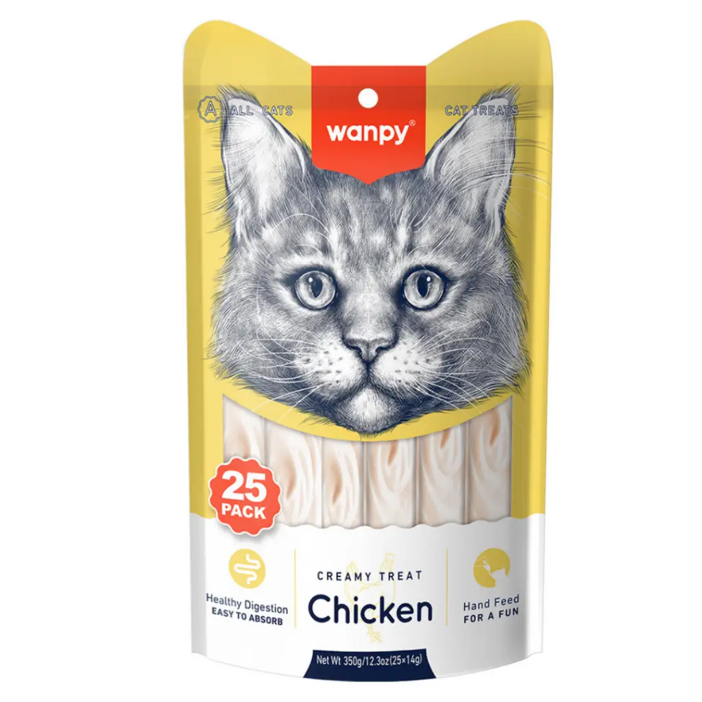 Wanpy Creamy Treat Tavuklu Sıvı Kedi Ödül Maması 25x14 Gr