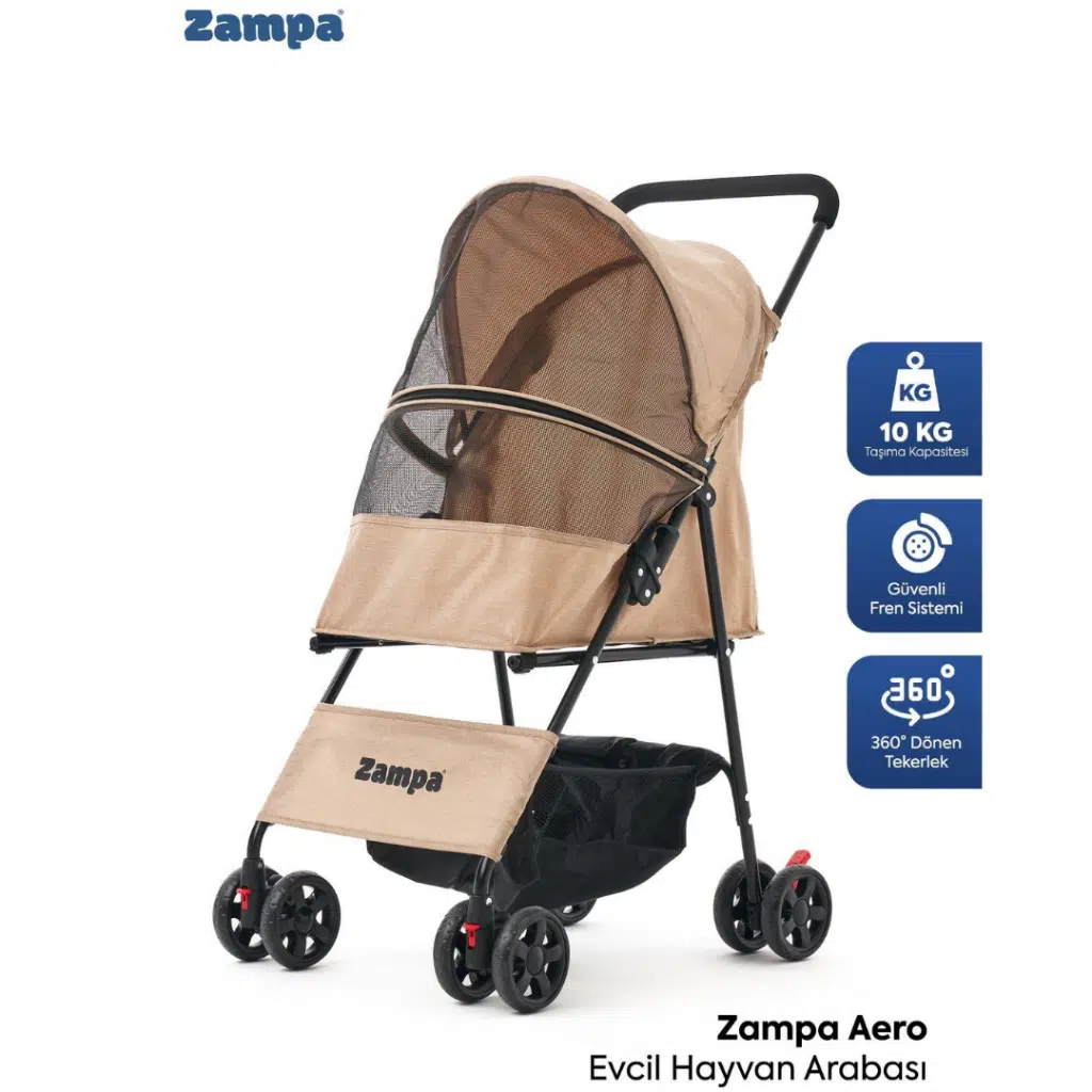 Zampa Aero Kedi & Köpek Arabası Kahverengi