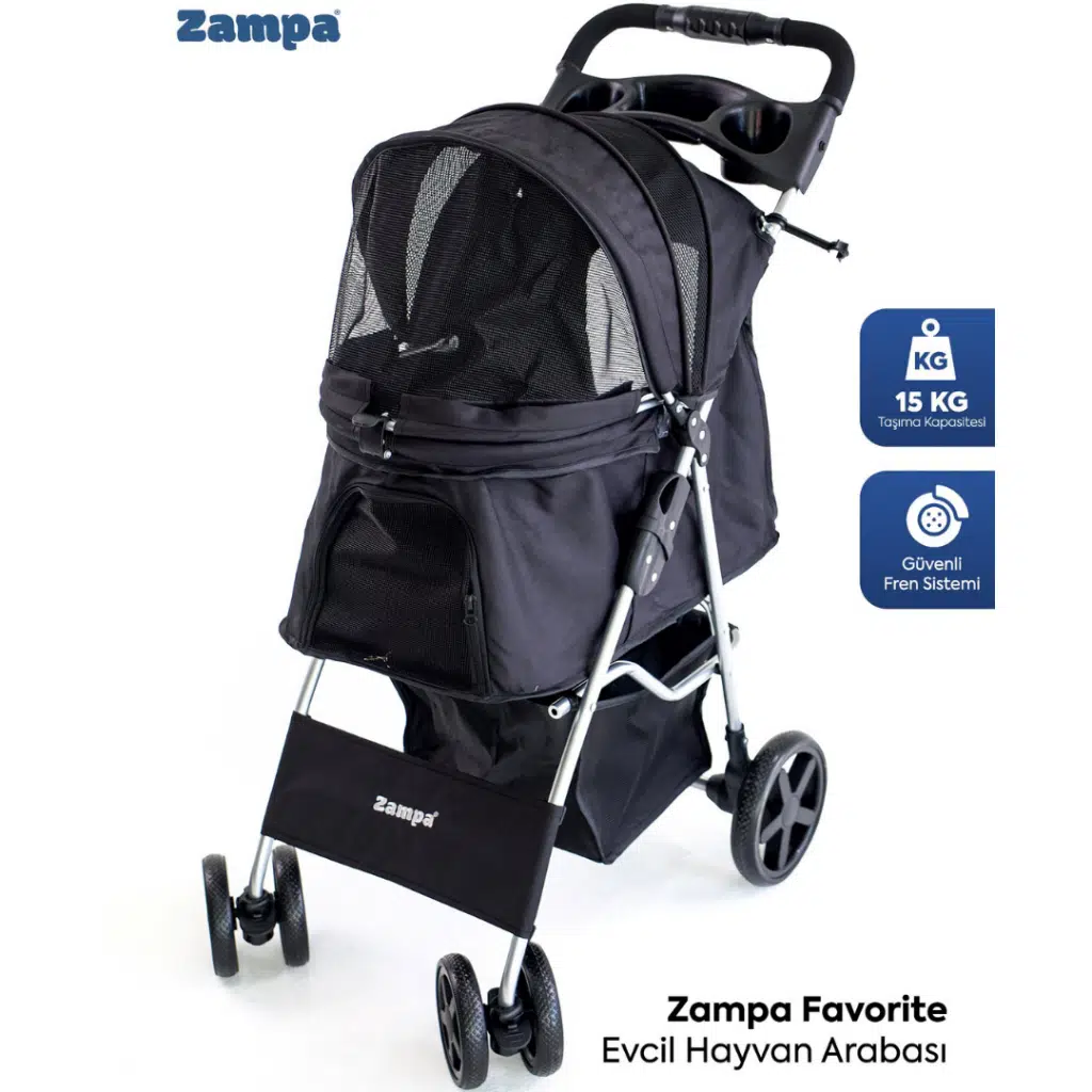 Zampa Favorite Kedi & Köpek Arabası Siyah