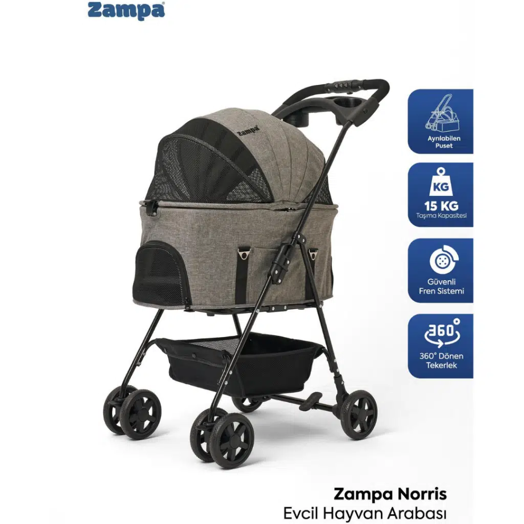 Zampa Norris Kedi & Köpek Arabası Gri