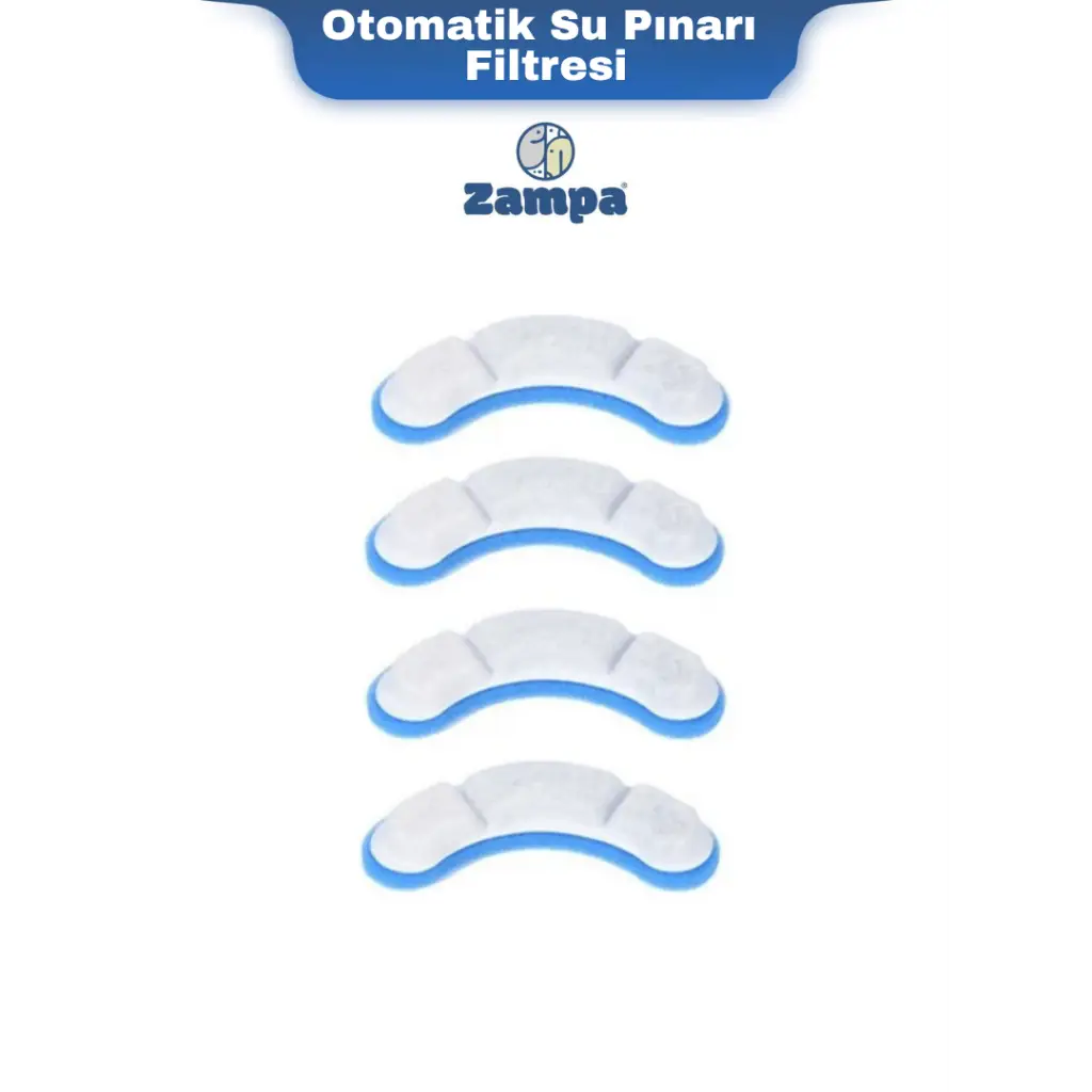 Zampa Otomatik Su Pınarı Yedek Filtresi 4 Lü Paket