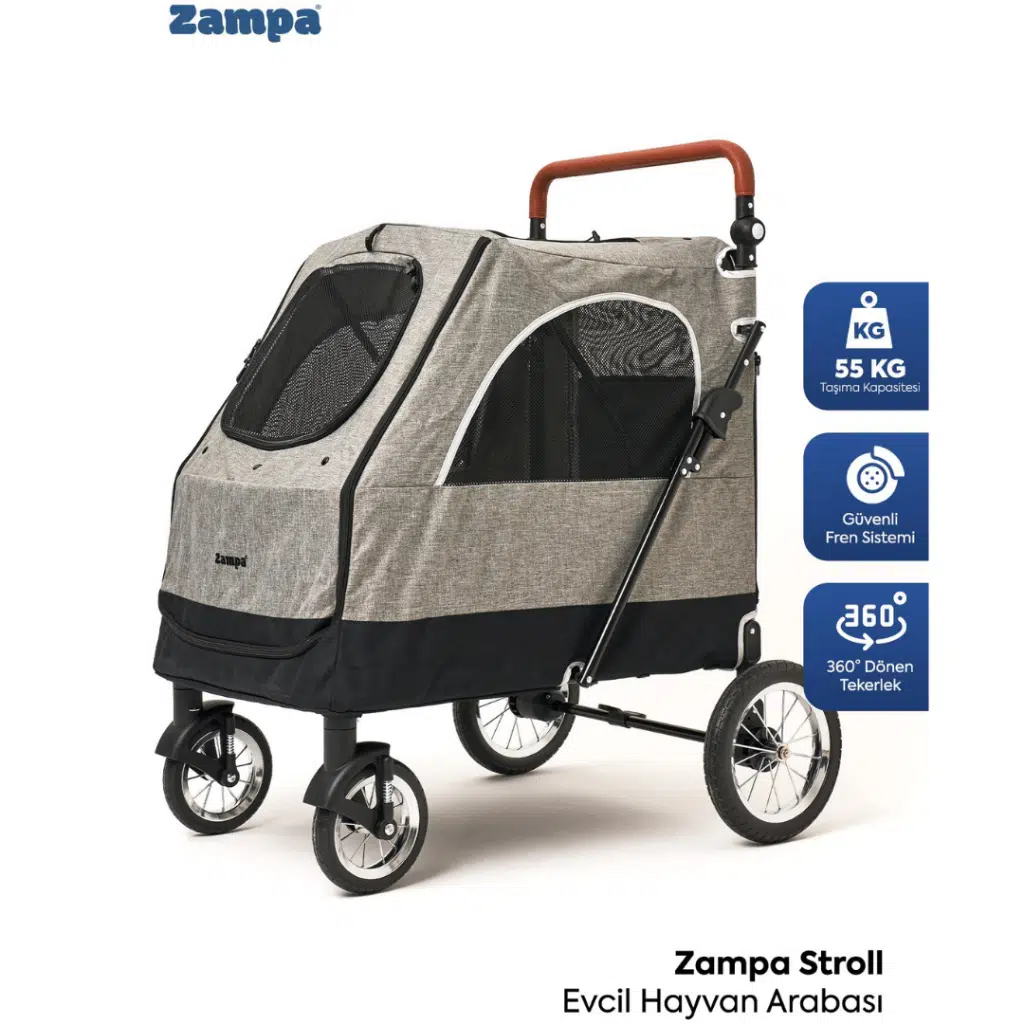 Zampa Stroll Kedi & Köpek Arabası Gri